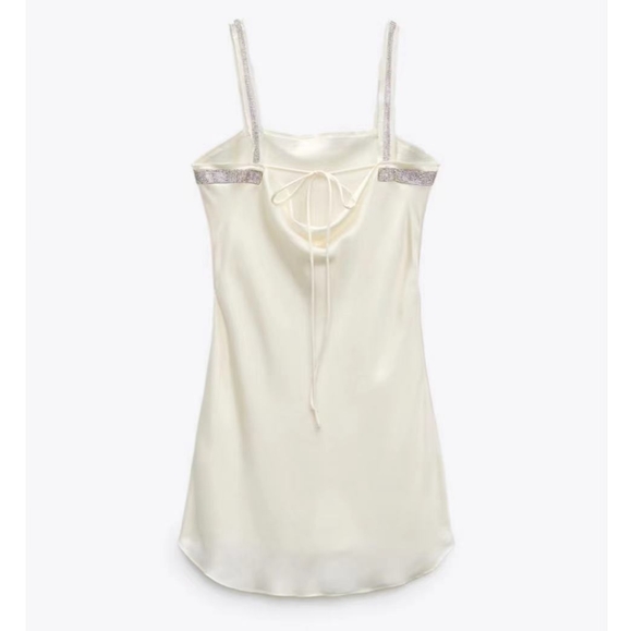 BNWT Zara Stain Effect Jewel Dress XS - Picture 2 of 4